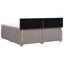 Boxmadras med topmadras Gråbrun 200 x 200 cm Stof