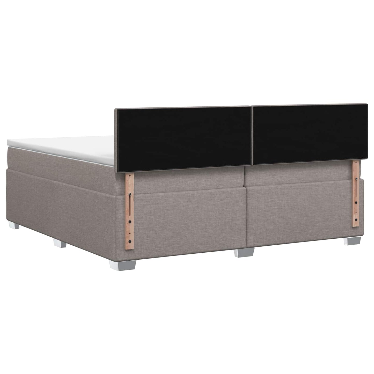 Boxmadras med topmadras Gråbrun 200 x 200 cm Stof