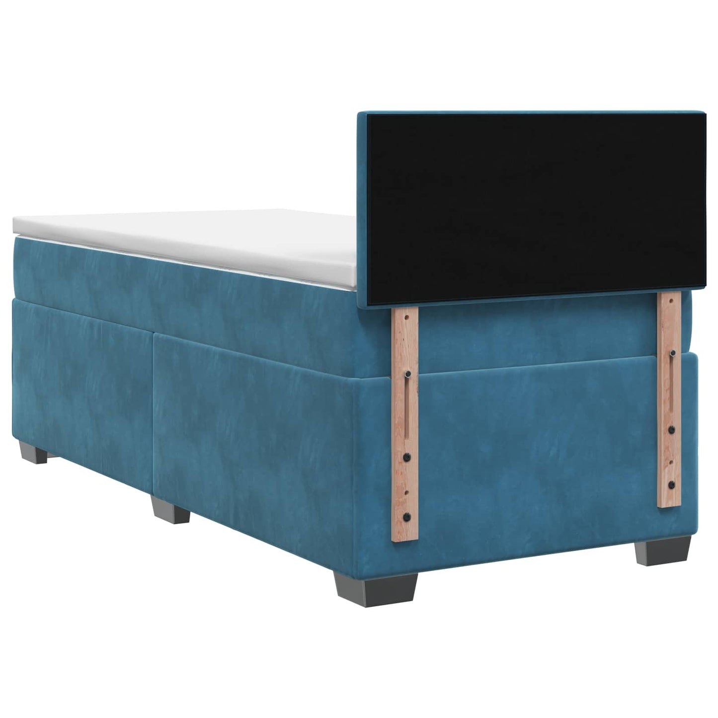 Boxmadras med topmadras Mørk blå 80 x 200 cm Fløjl