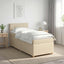 Boxmadras med topmadras Cremefarvet 80 x 200 cm Stof