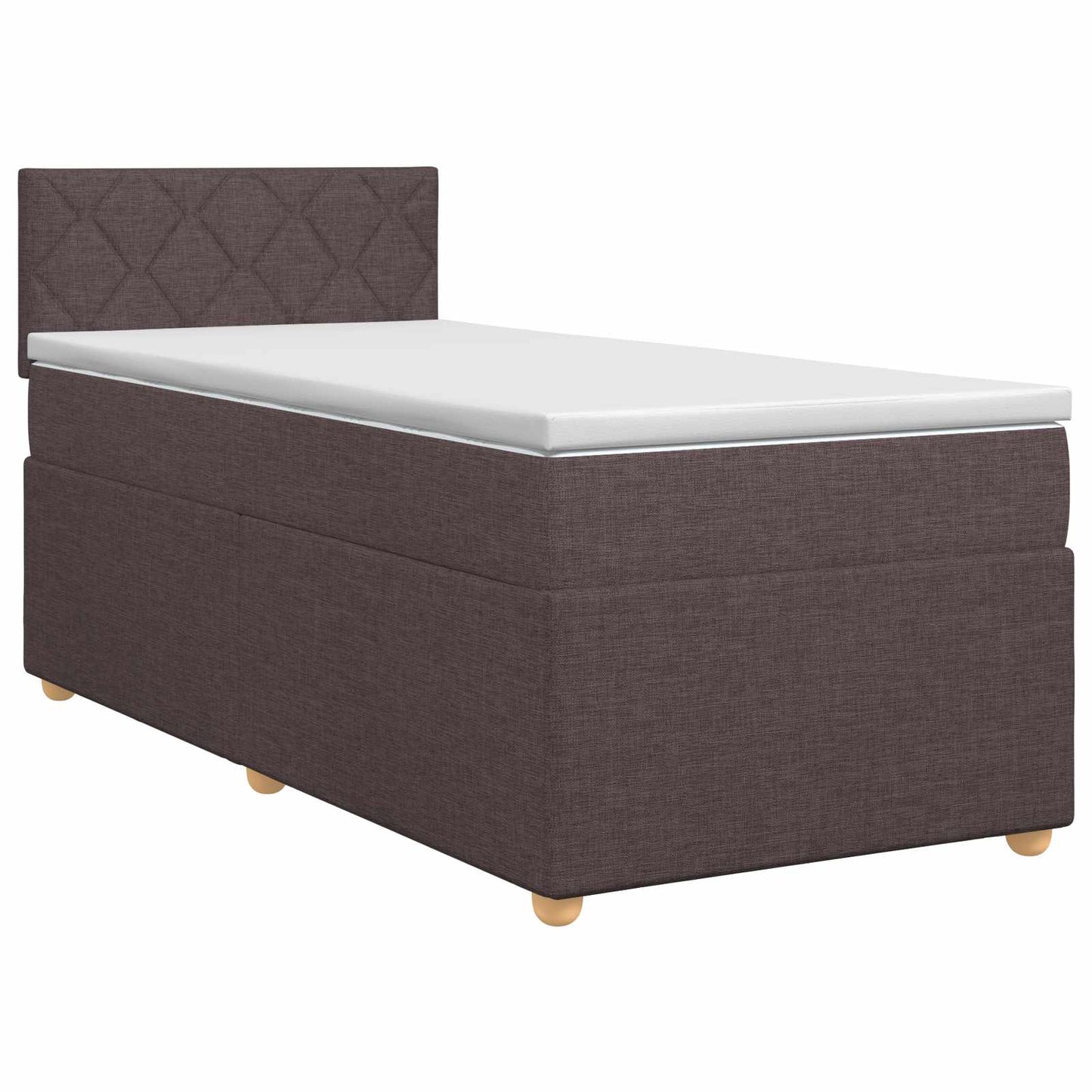 Boxmadras med topmadras Mørk Brun 80 x 200 cm Stof