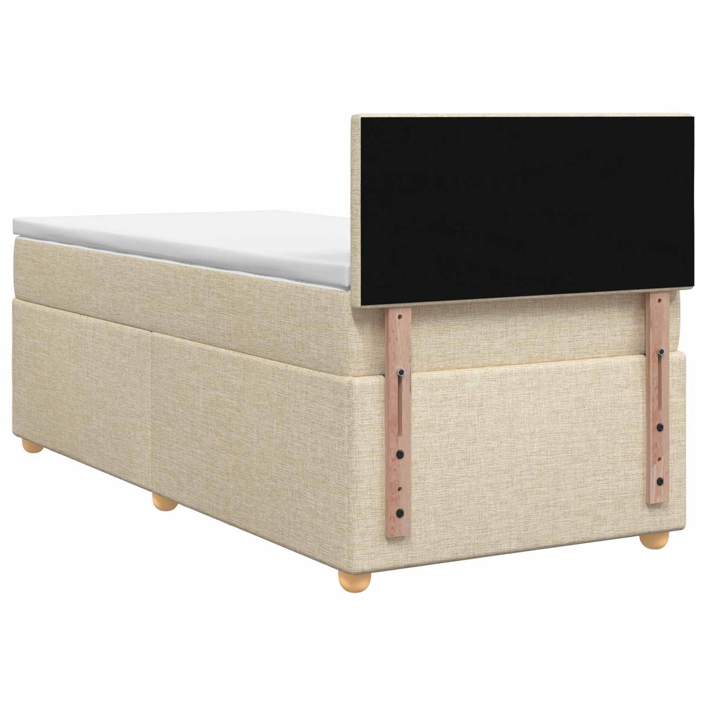 Boxmadras med topmadras Cremefarvet 90 x 200 cm Stof