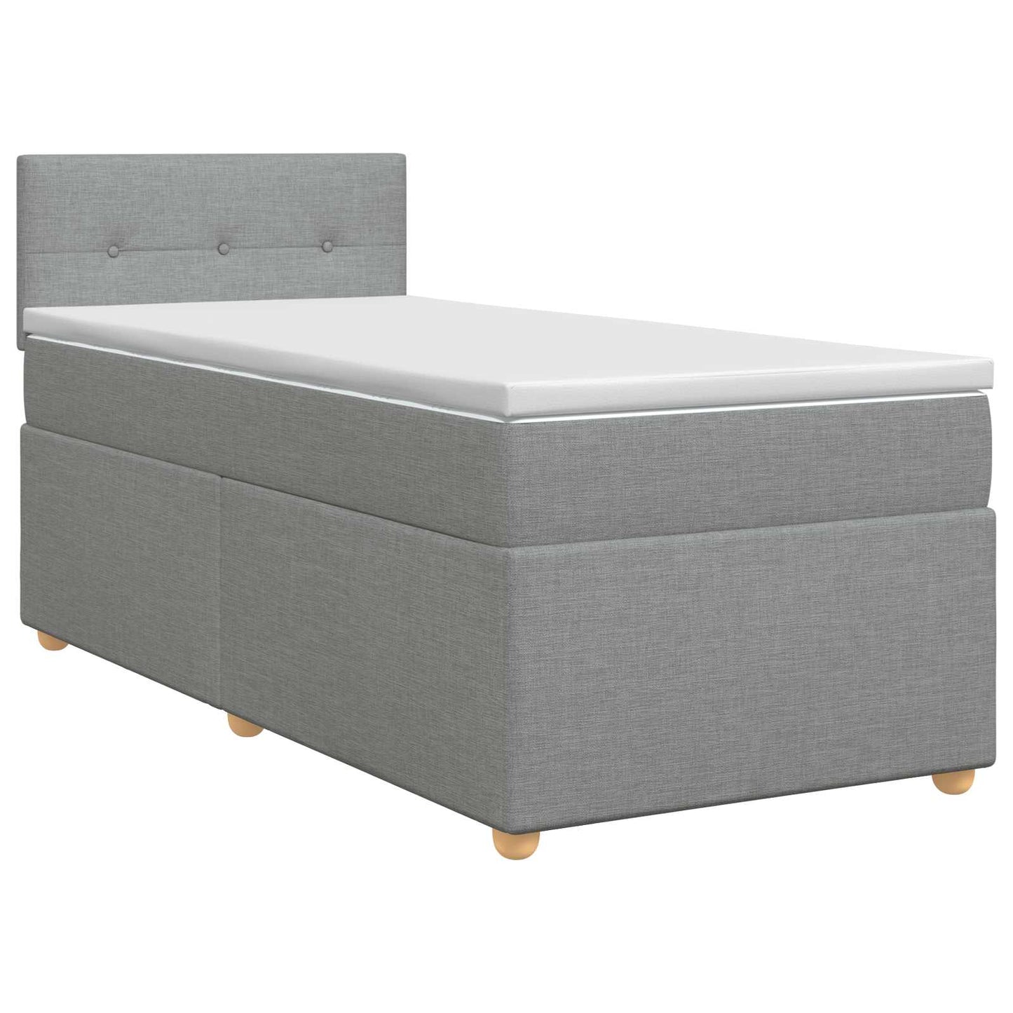 Boxmadras med topmadras Lysegrå 100 x 200 cm Stof