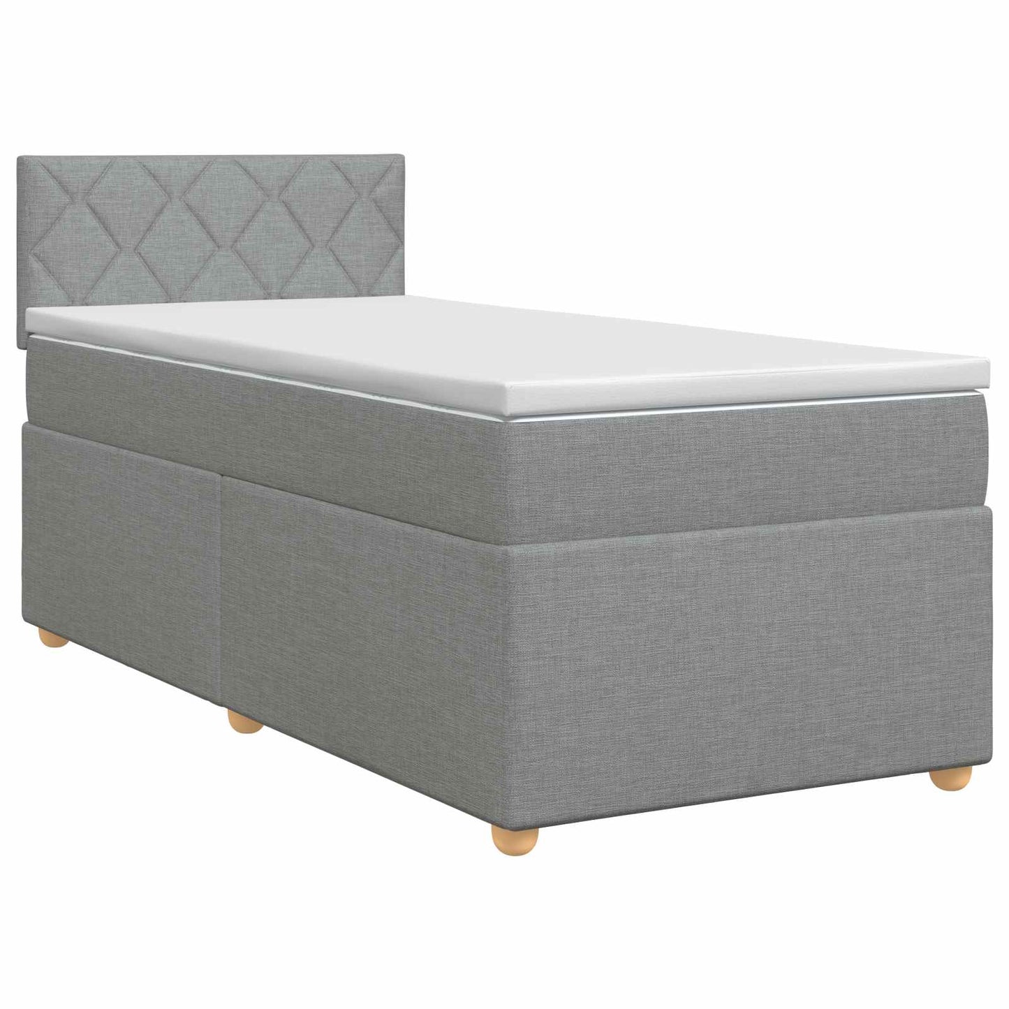 Boxmadras med topmadras Lysegrå 100 x 200 cm Stof
