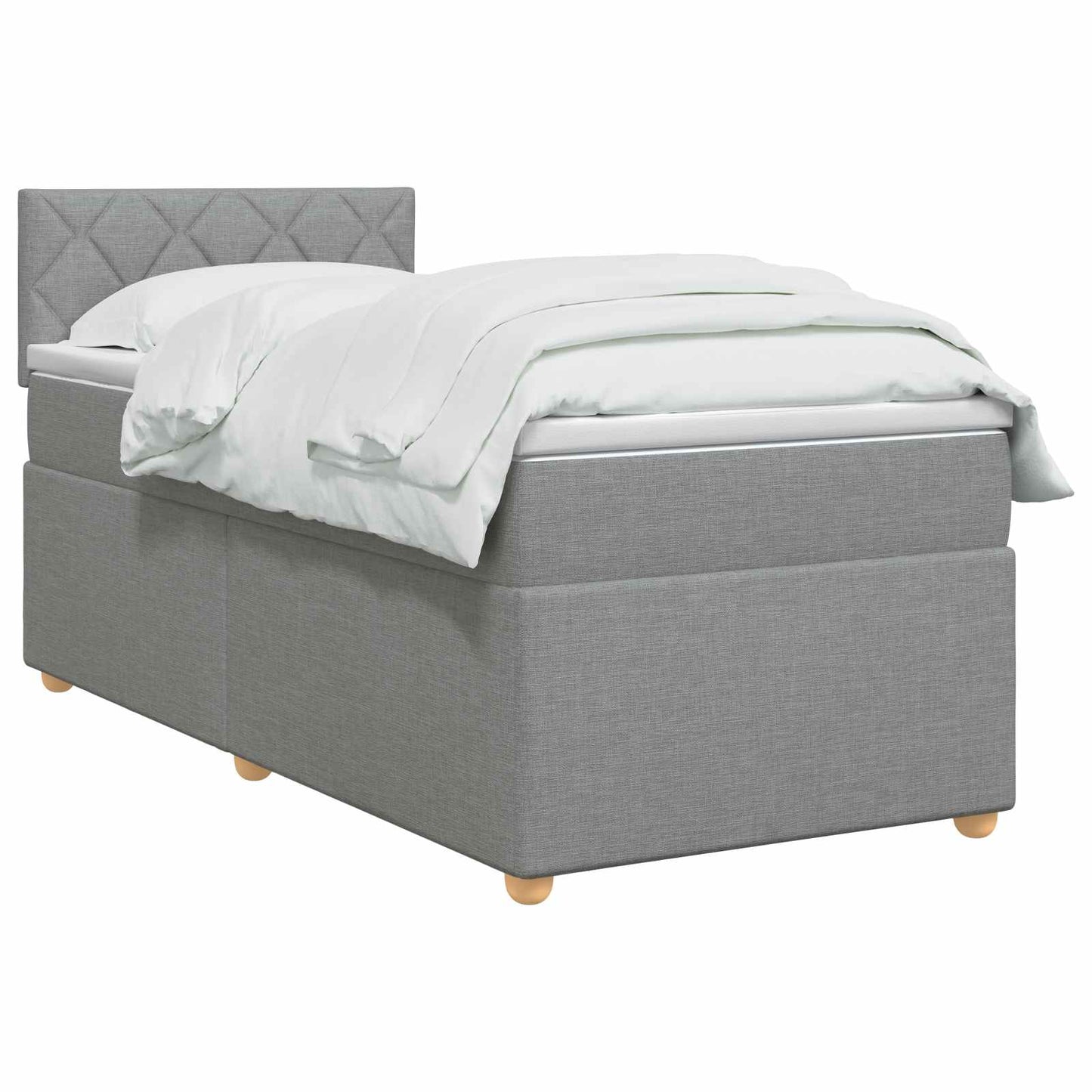 Boxmadras med topmadras Lysegrå 100 x 200 cm Stof