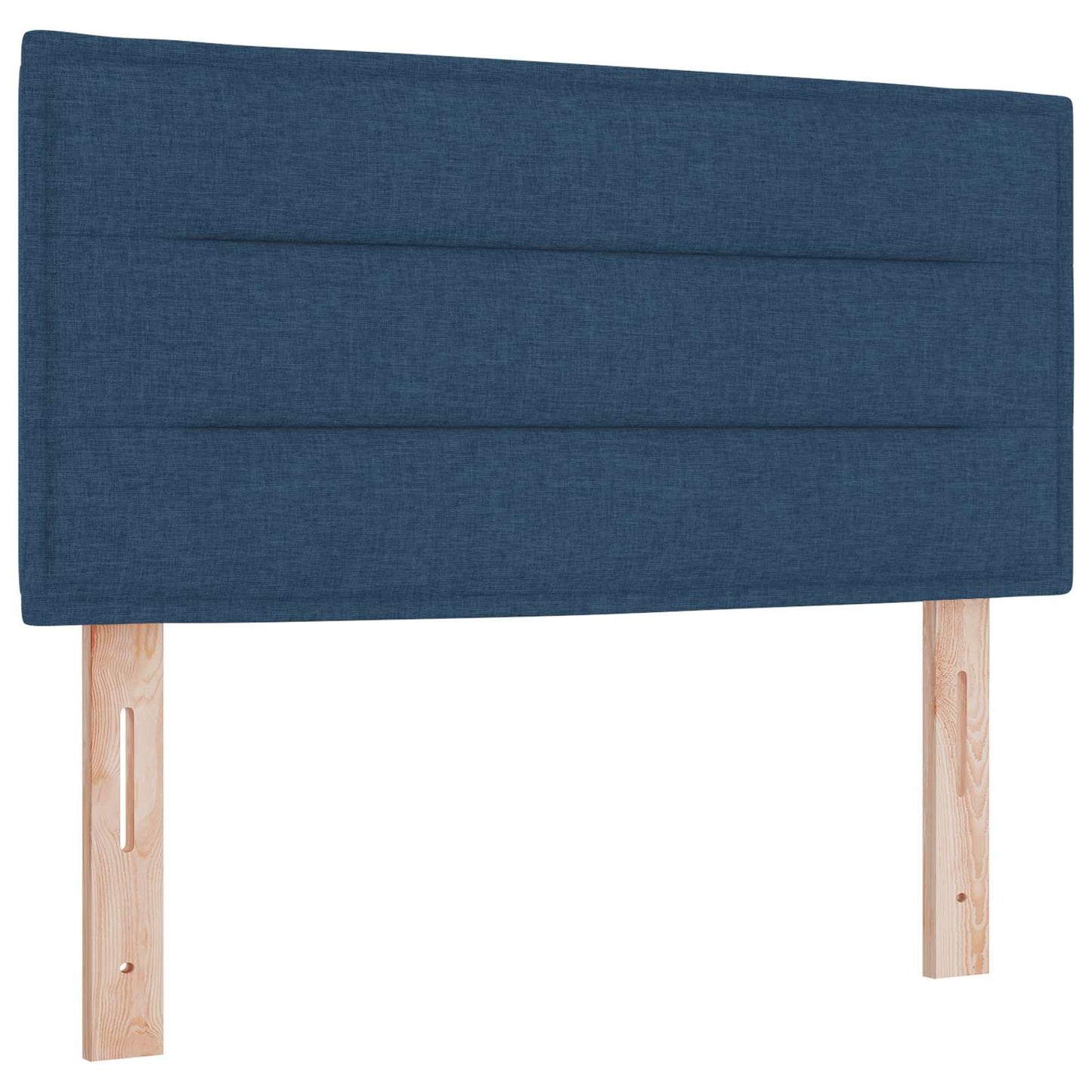 Boxmadras med topmadras med hovedgærde Blå 120 x 190 cm Stof