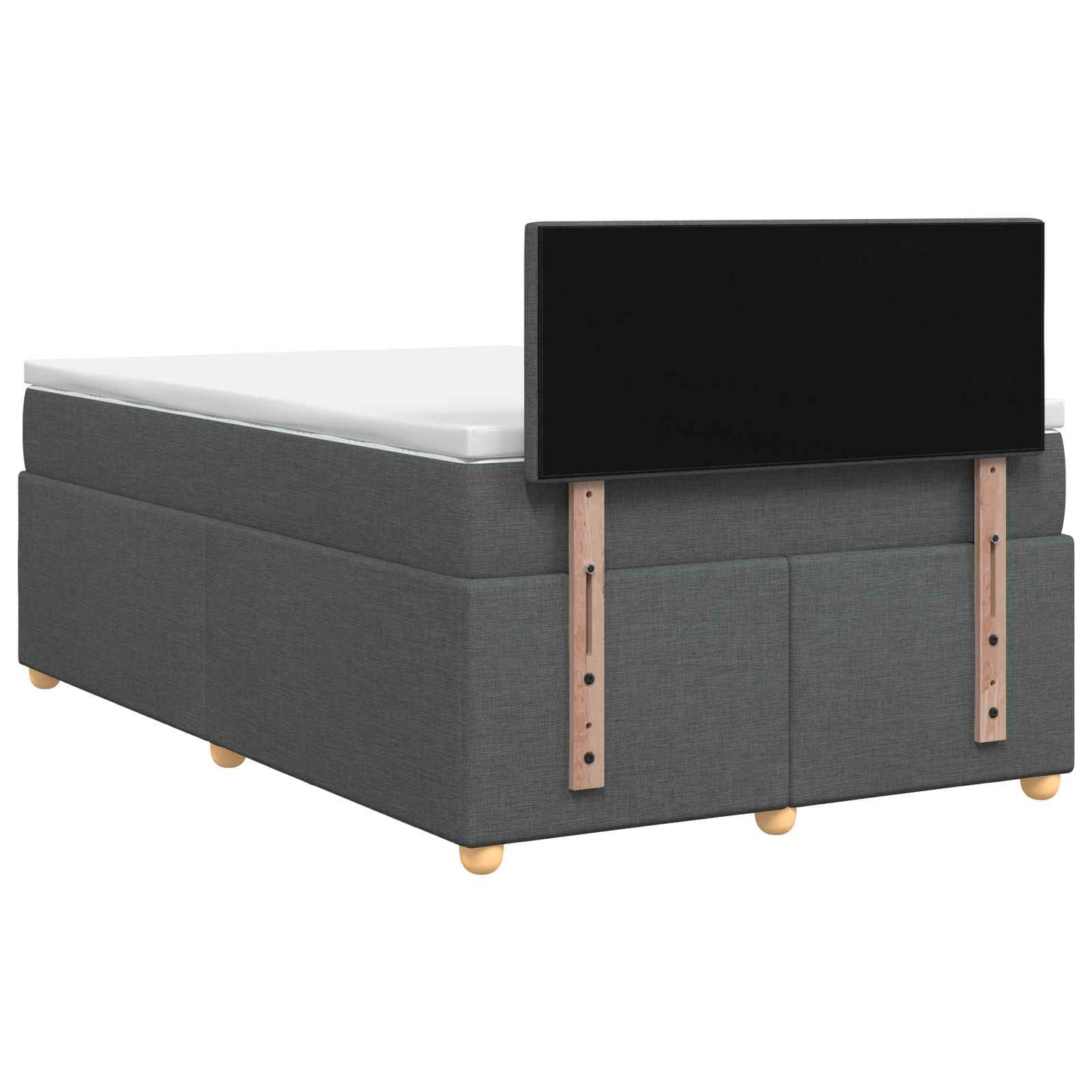 Boxmadras med topmadras Mørkegrå 120 x 190 cm Stof