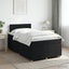 Boxmadras med topmadras med hovedgærde Sort 120 x 190 cm Stof