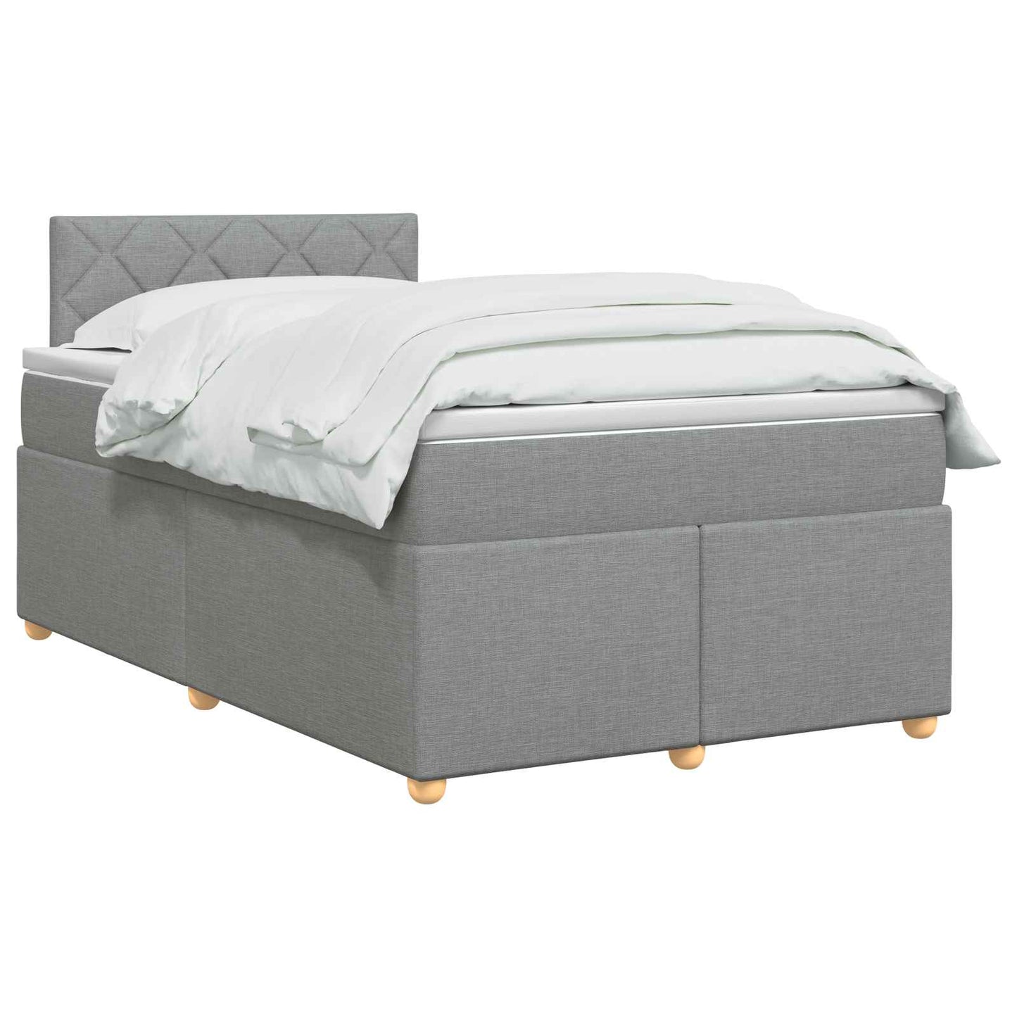 Boxmadras med topmadras Lysegrå 120 x 190 cm Stof