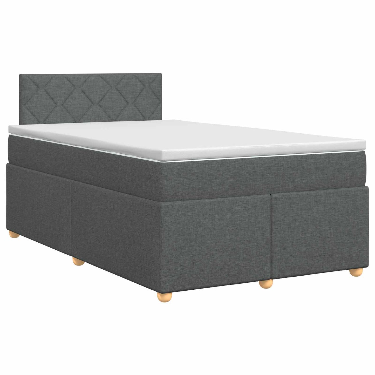 Boxmadras med topmadras Mørkegrå 120 x 190 cm Stof