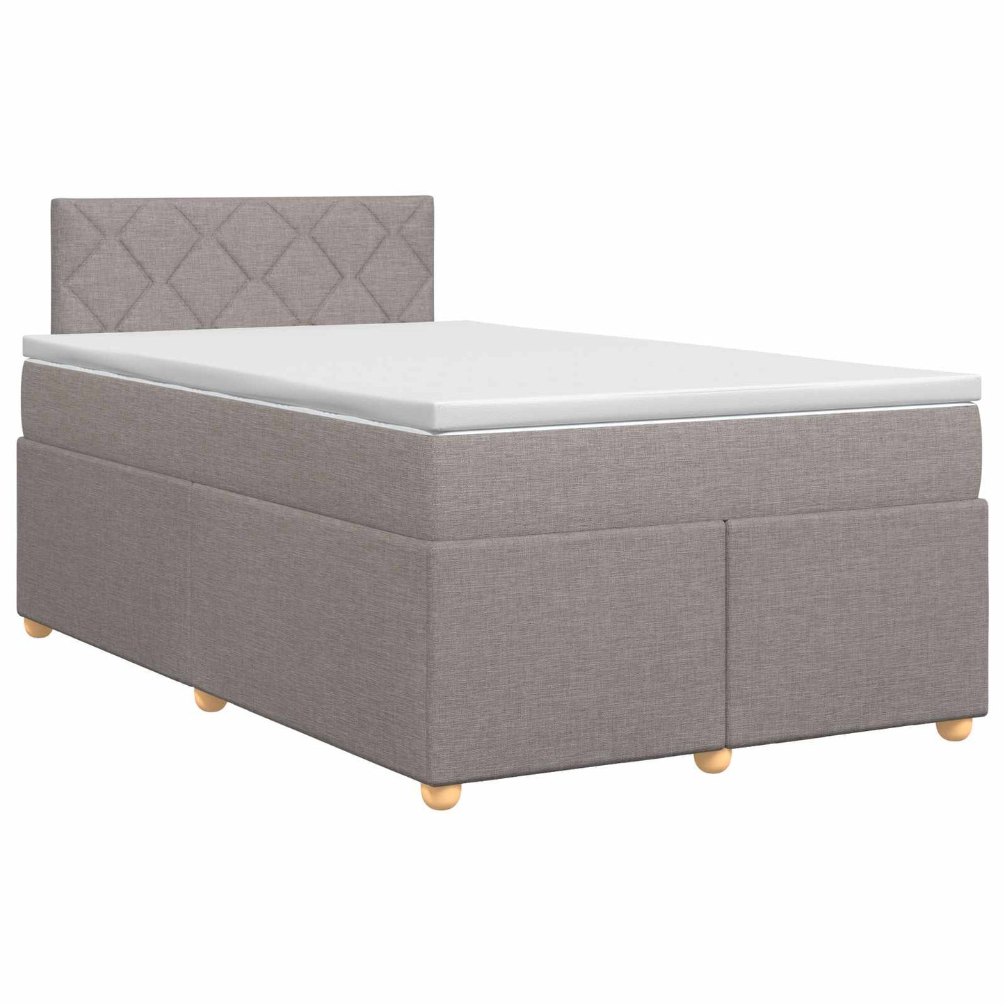 Boxmadras med topmadras Gråbrun 120 x 190 cm Stof