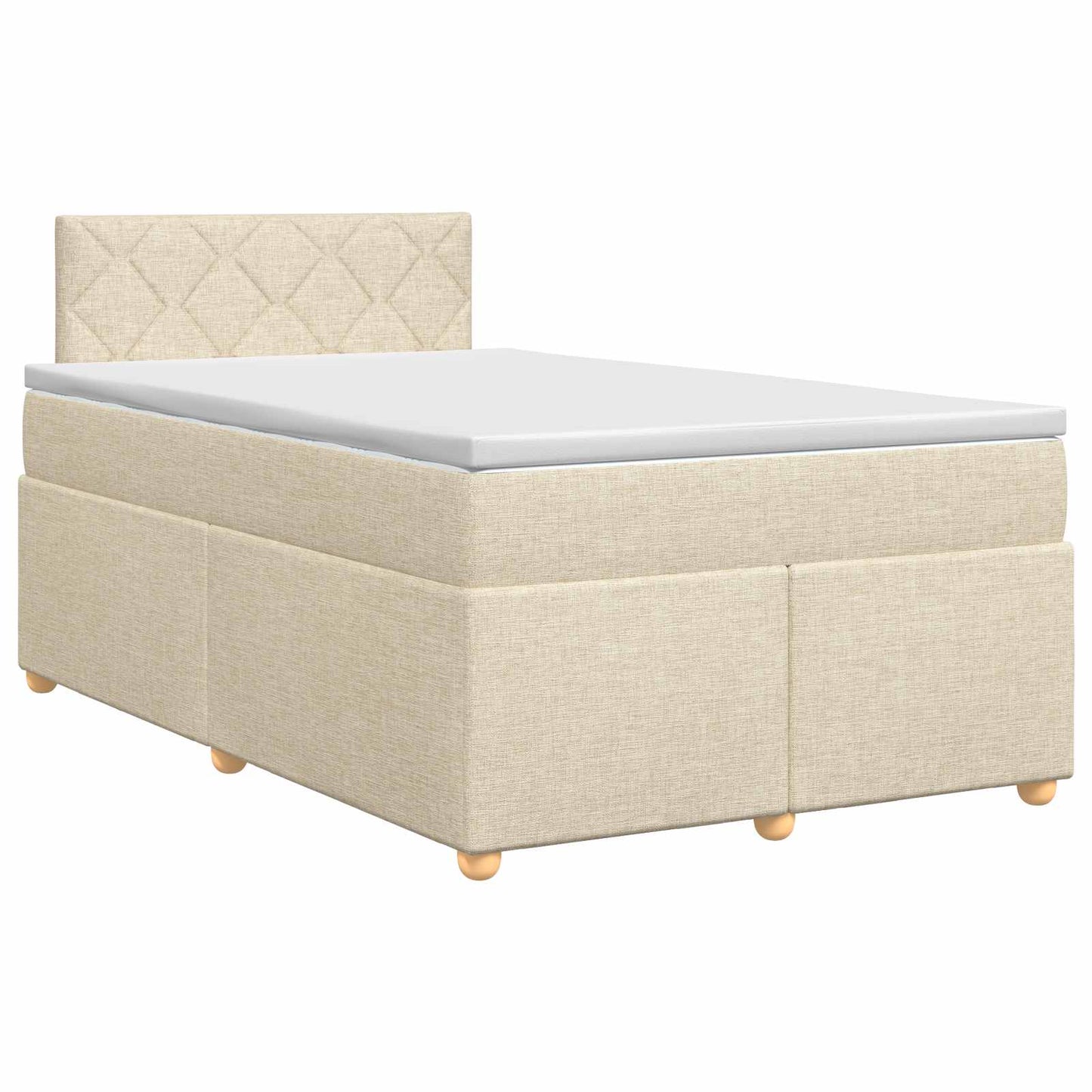Boxmadras med topmadras Cremefarvet 120 x 190 cm Stof