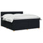 Boxmadras med topmadras med hovedgærde Sort 140 x 190 cm Stof