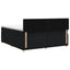 Boxmadras med topmadras med hovedgærde Sort 140 x 190 cm Stof