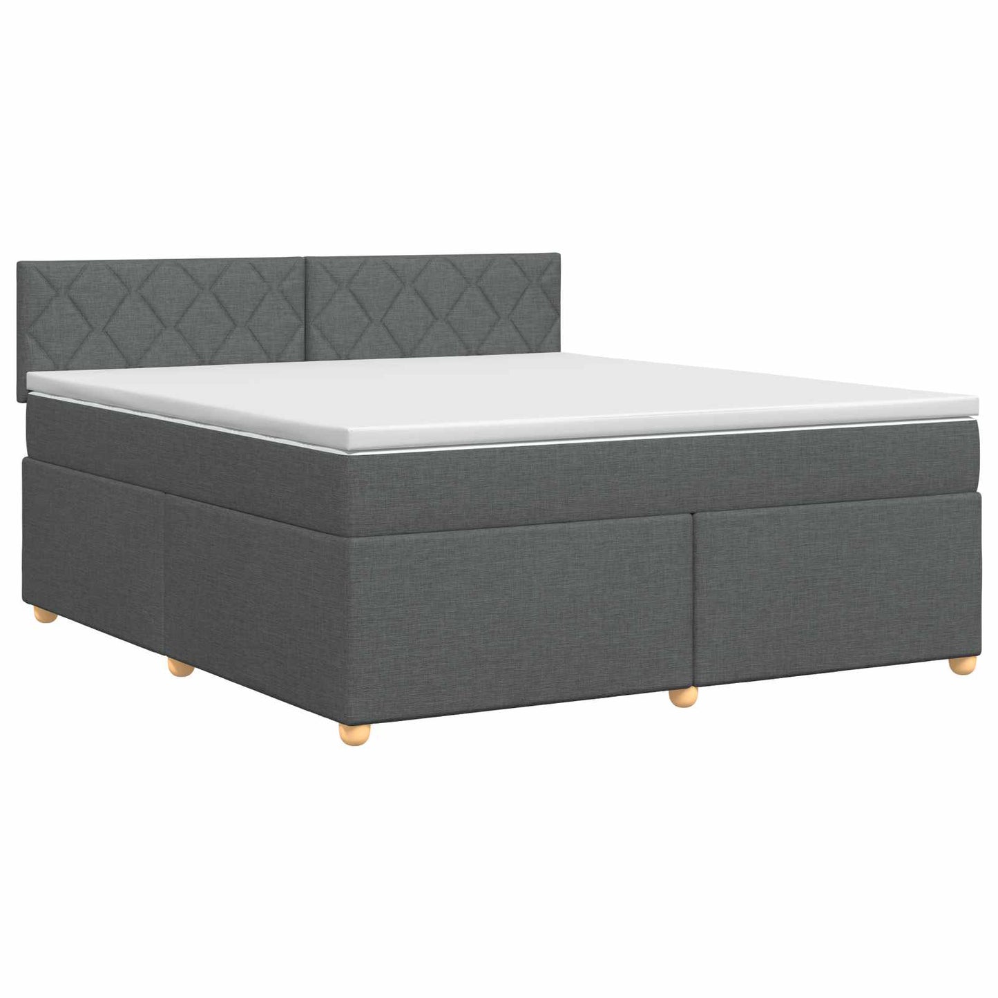Boxmadras med topmadras Mørkegrå 180 x 200 cm Stof