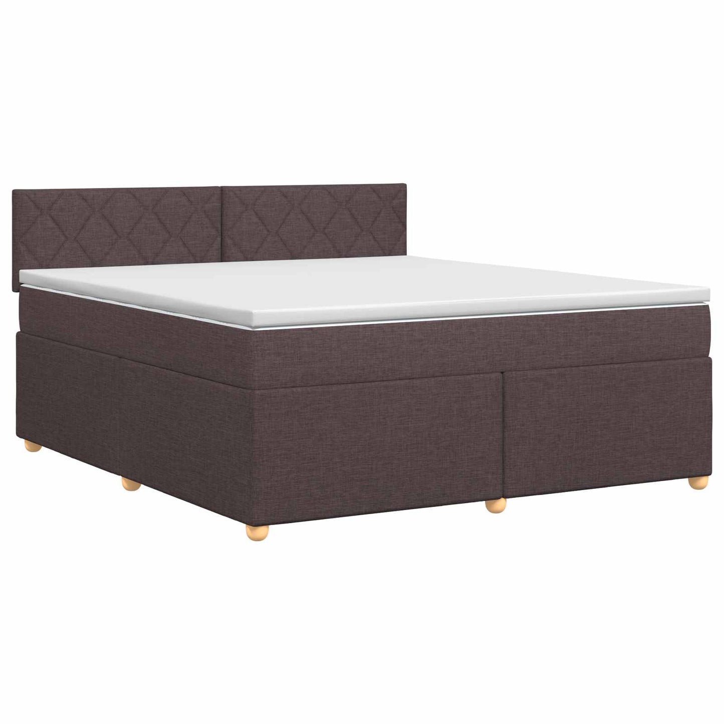 Boxmadras med topmadras Mørk Brun 180 x 200 cm Stof