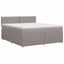 Boxmadras med topmadras Gråbrun 180 x 200 cm Stof