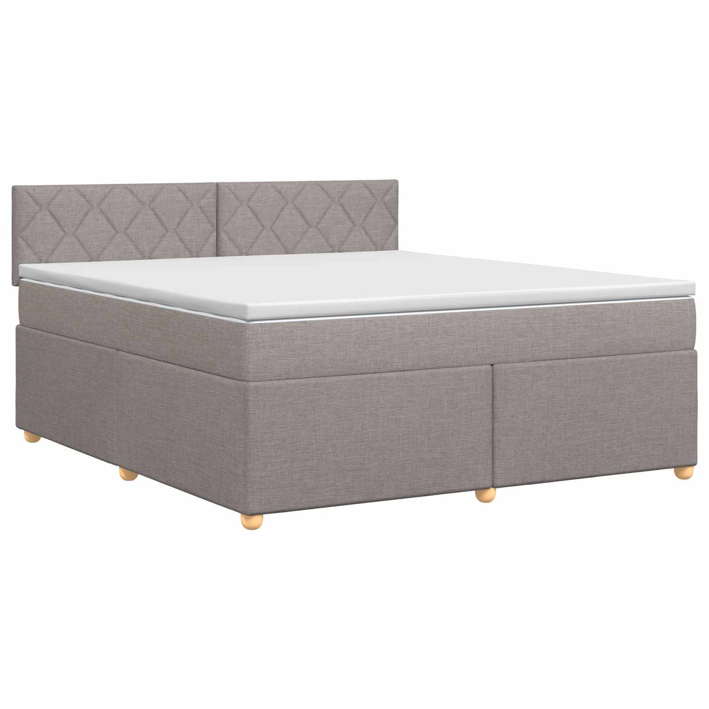 Boxmadras med topmadras Gråbrun 180 x 200 cm Stof