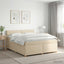 Boxmadras med topmadras Cremefarvet 160 x 200 cm Stof