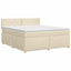 Boxmadras med topmadras Cremefarvet 180 x 200 cm Stof