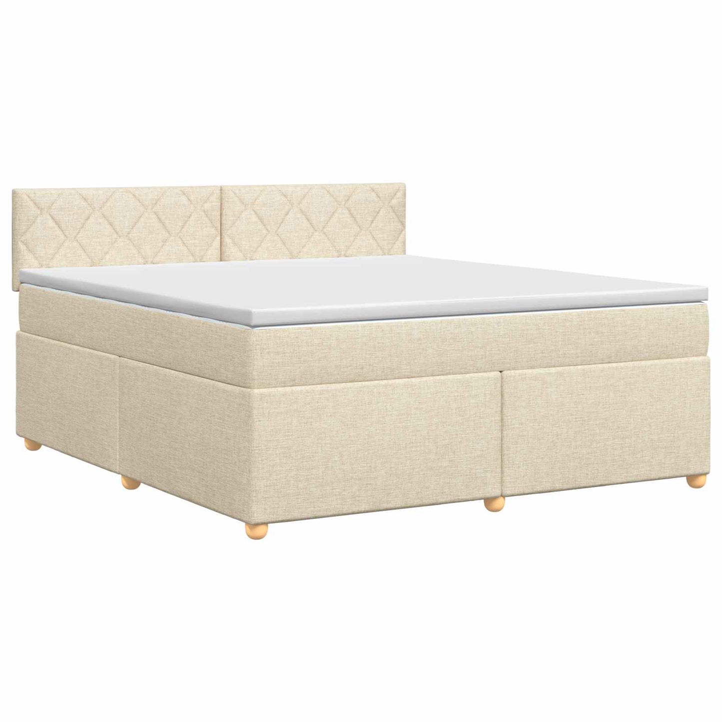 Boxmadras med topmadras Cremefarvet 180 x 200 cm Stof