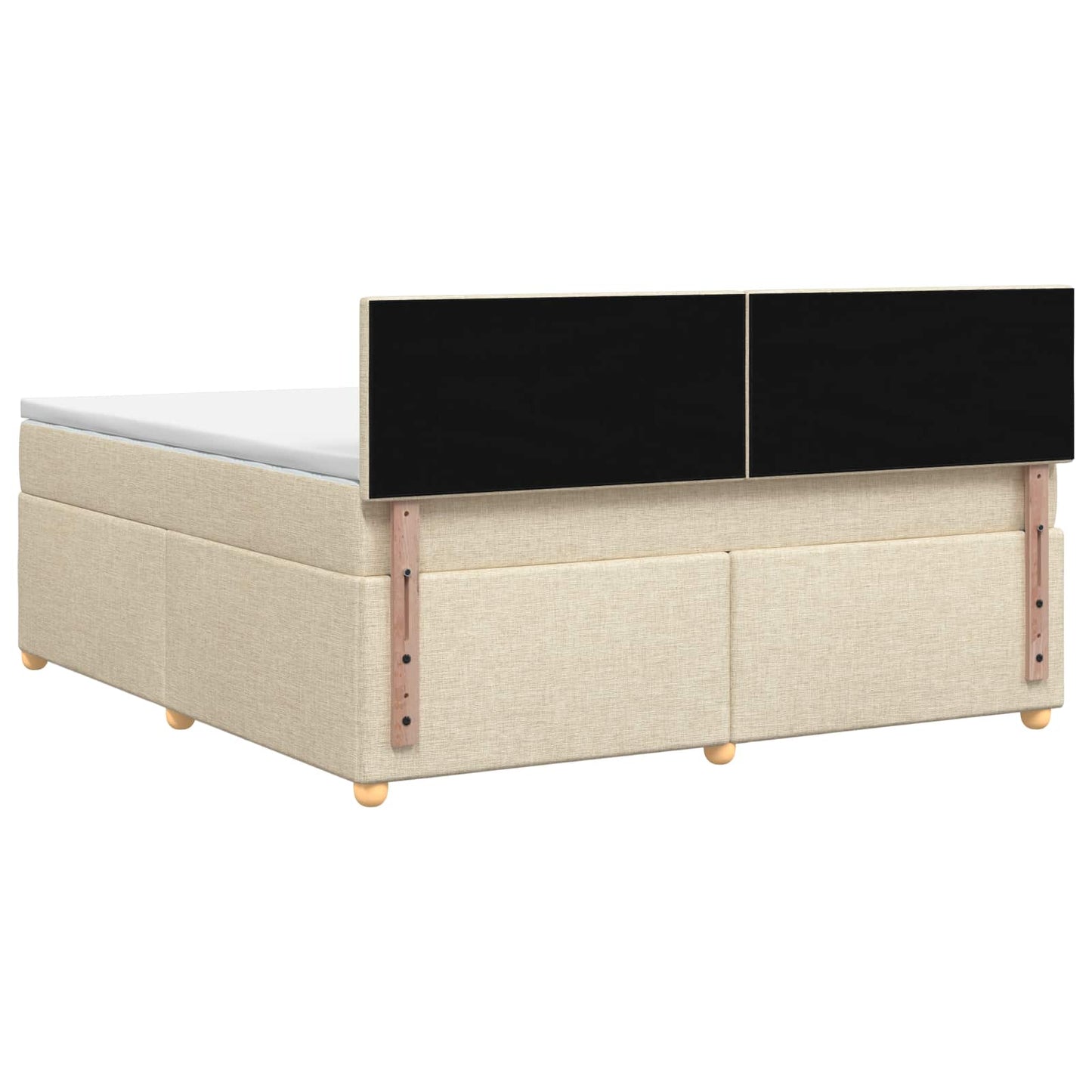 Boxmadras med topmadras Cremefarvet 180 x 200 cm Stof