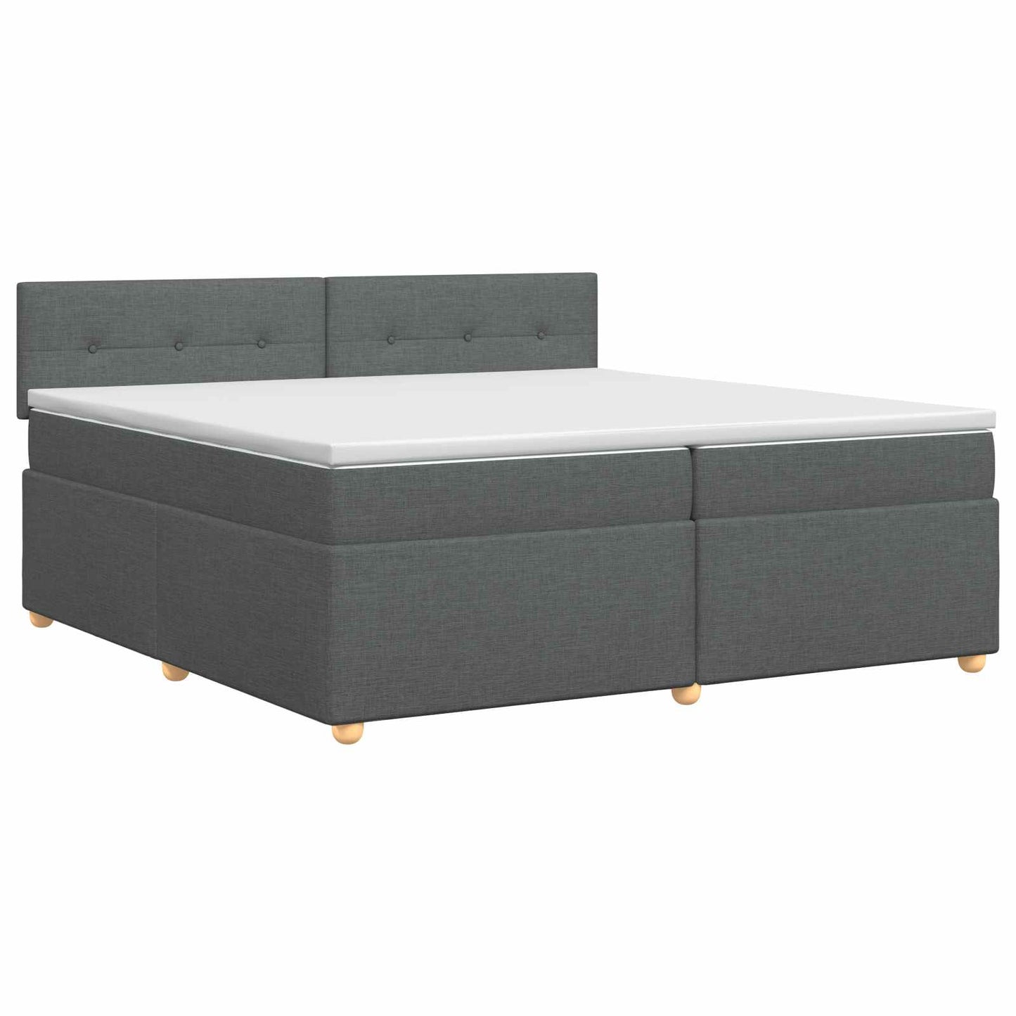 Boxmadras med topmadras Mørkegrå 200 x 200 cm Stof