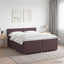 Boxmadras med topmadras Mørk Brun 200 x 200 cm Stof