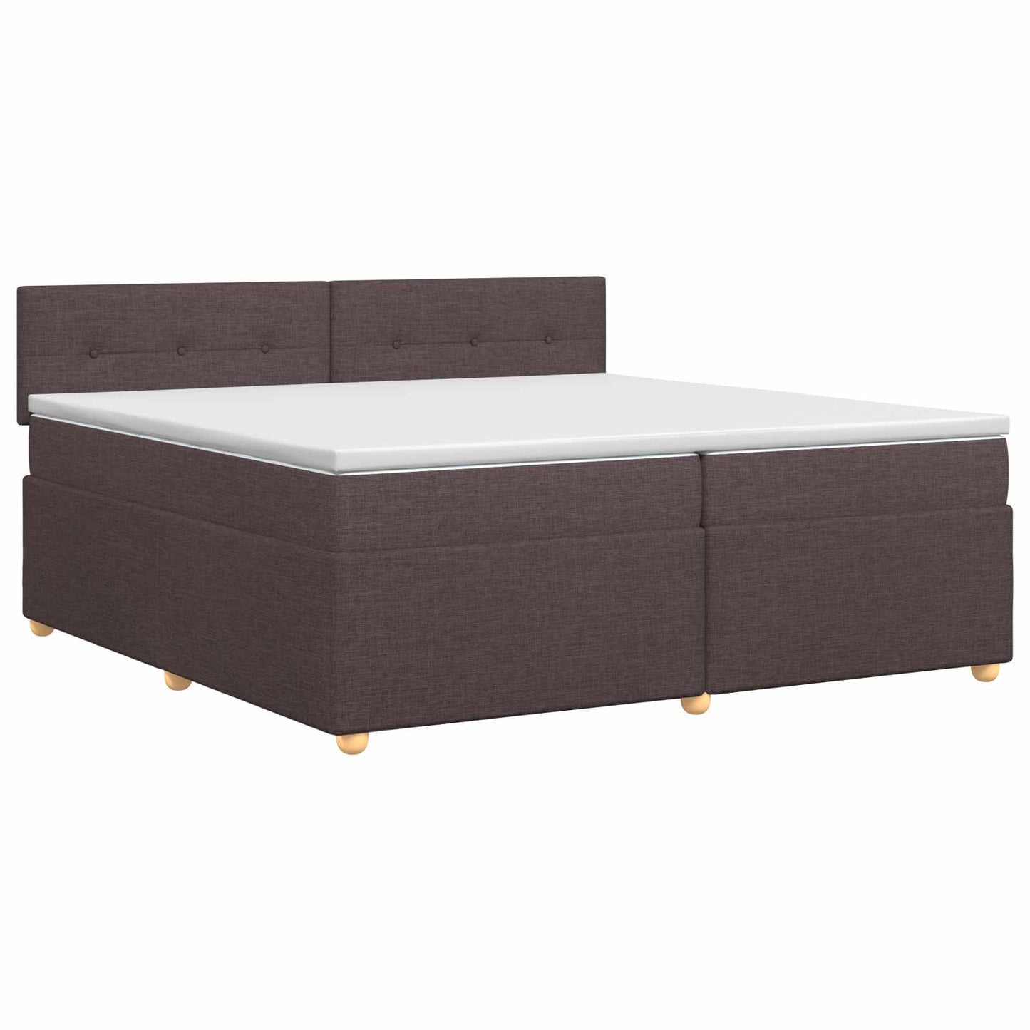 Boxmadras med topmadras Mørk Brun 200 x 200 cm Stof