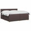 Boxmadras med topmadras Mørk Brun 200 x 200 cm Stof