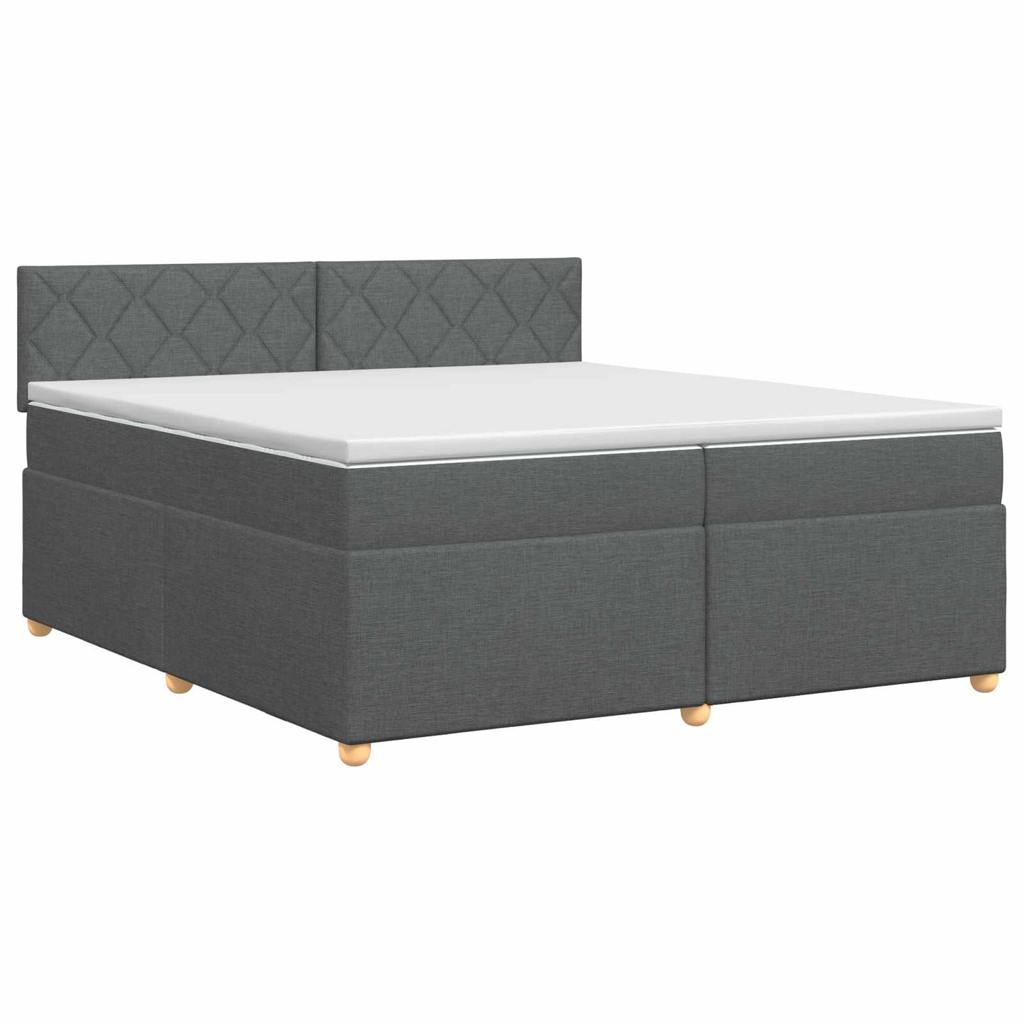 Boxmadras med topmadras Mørkegrå 200 x 200 cm Stof