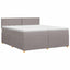 Boxmadras med topmadras Gråbrun 200 x 200 cm Stof