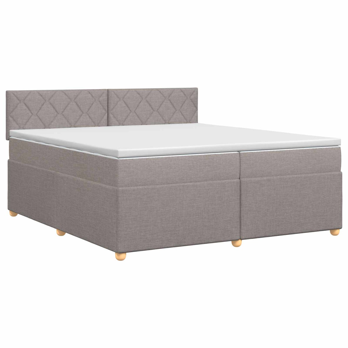 Boxmadras med topmadras Gråbrun 200 x 200 cm Stof