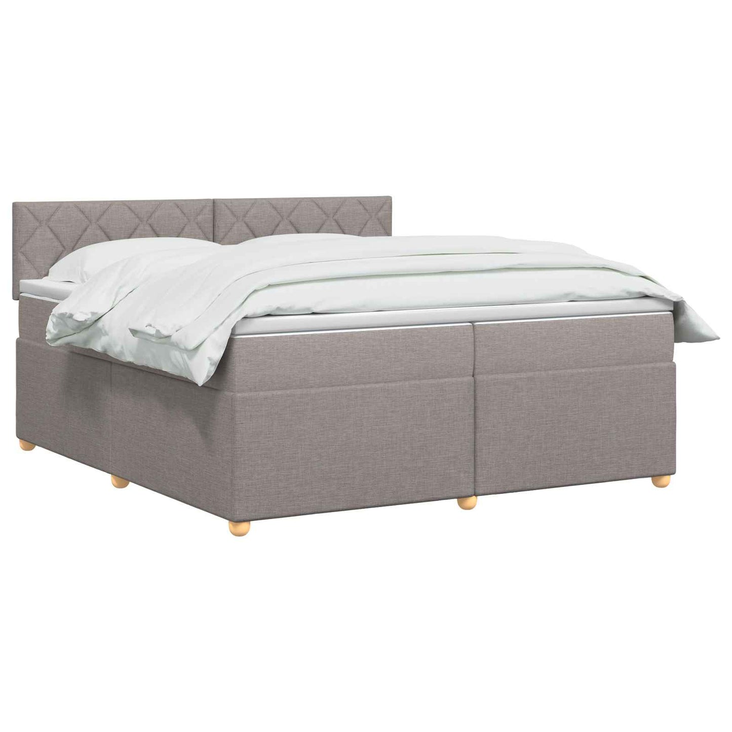 Boxmadras med topmadras Gråbrun 200 x 200 cm Stof