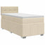 Boxmadras med topmadras Cremefarvet 90 x 200 cm Stof