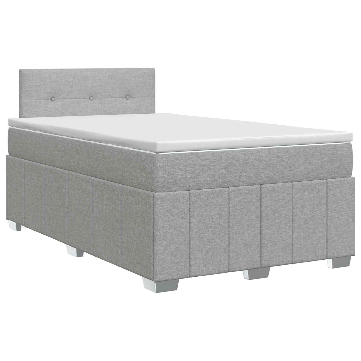Boxmadras med topmadras Lysegrå 120 x 190 cm Stof