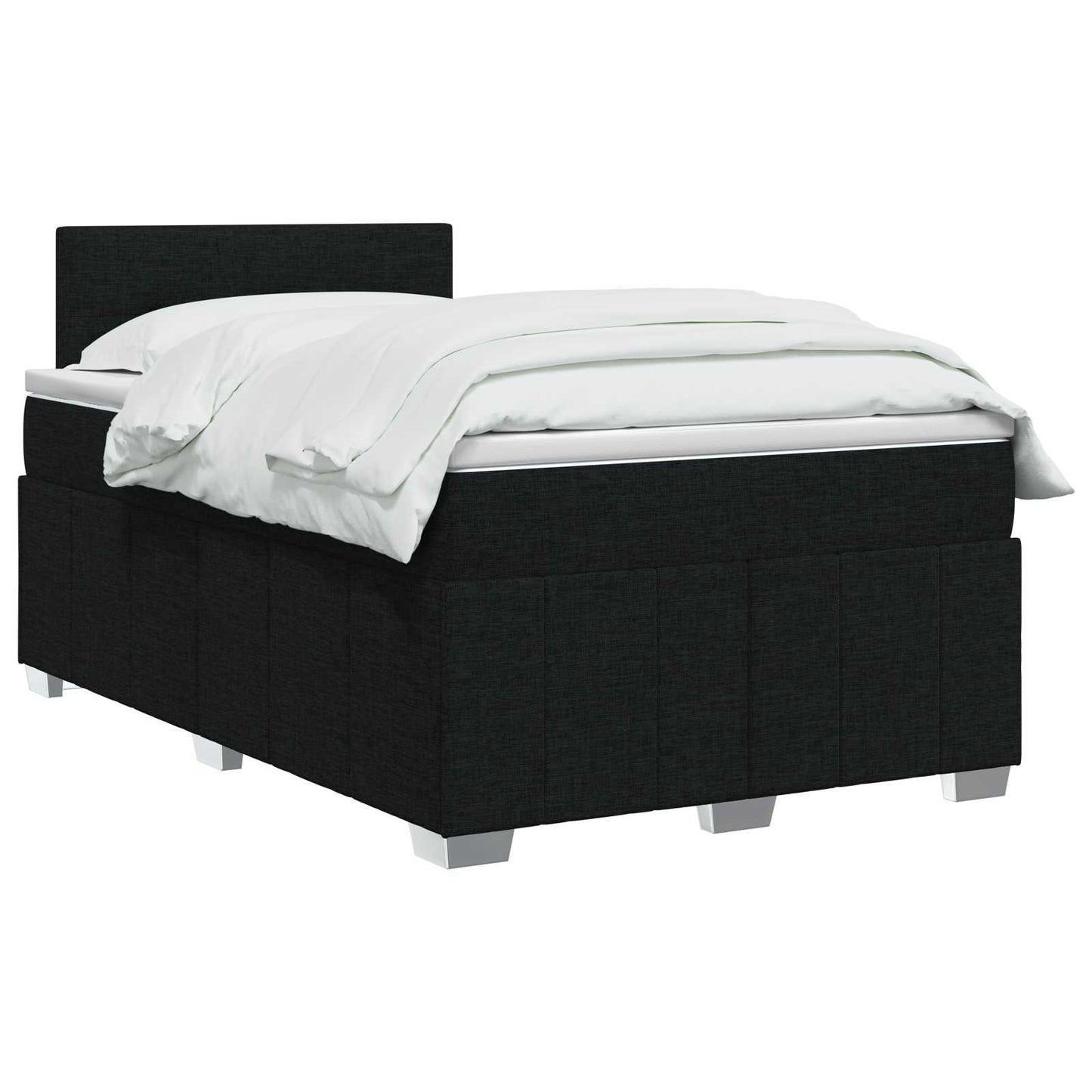 Boxmadras med topmadras med hovedgærde Sort 120 x 190 cm Stof