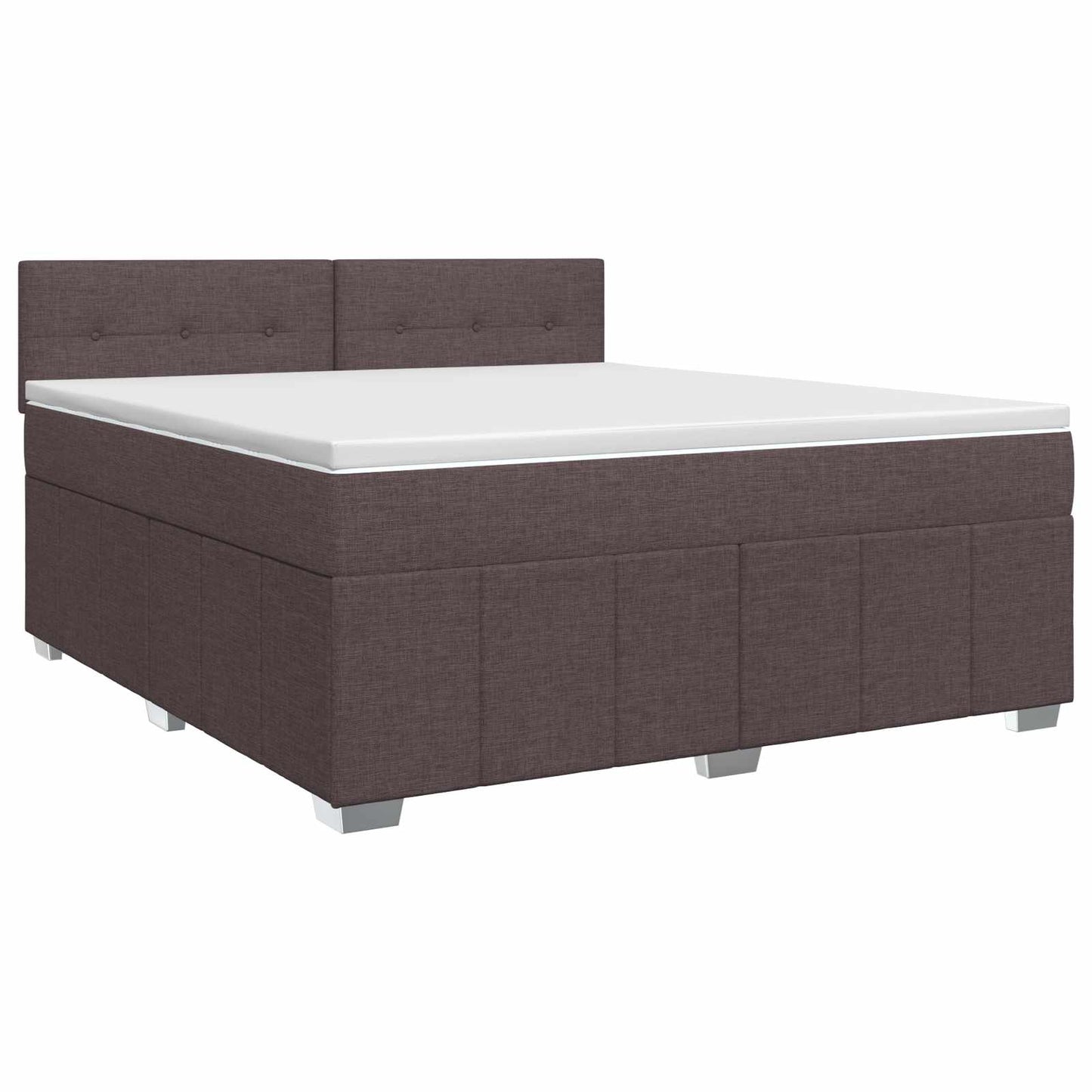 Boxmadras med topmadras Mørk Brun 180 x 200 cm Stof