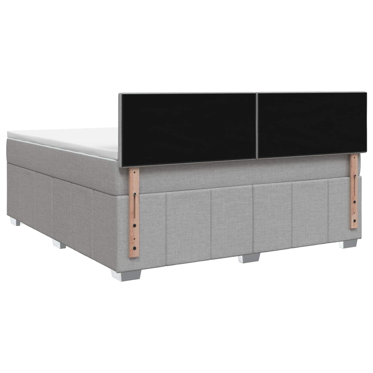 Boxmadras med topmadras Lysegrå 180 x 200 cm Stof