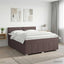 Boxmadras med topmadras Mørk Brun 180 x 200 cm Stof