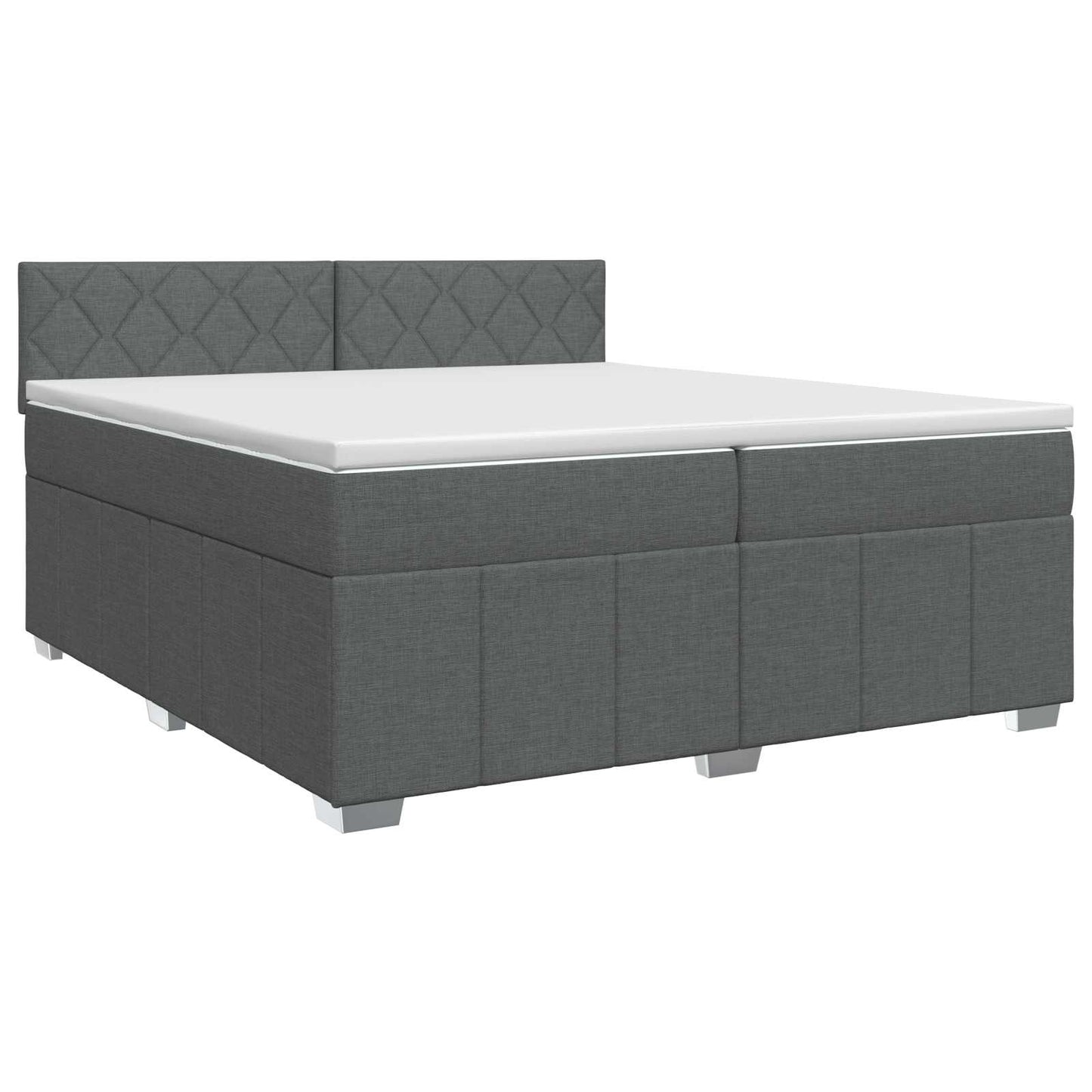 Boxmadras med topmadras Mørkegrå 200 x 200 cm Stof
