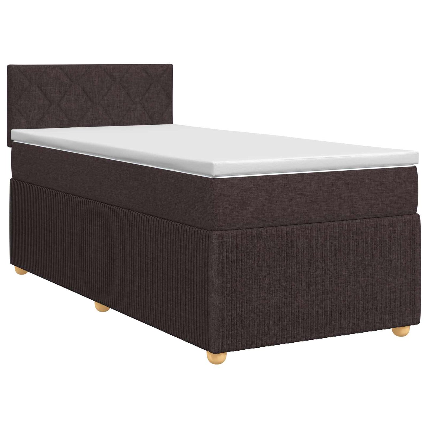 Boxmadras med topmadras Mørk Brun 80 x 200 cm Stof