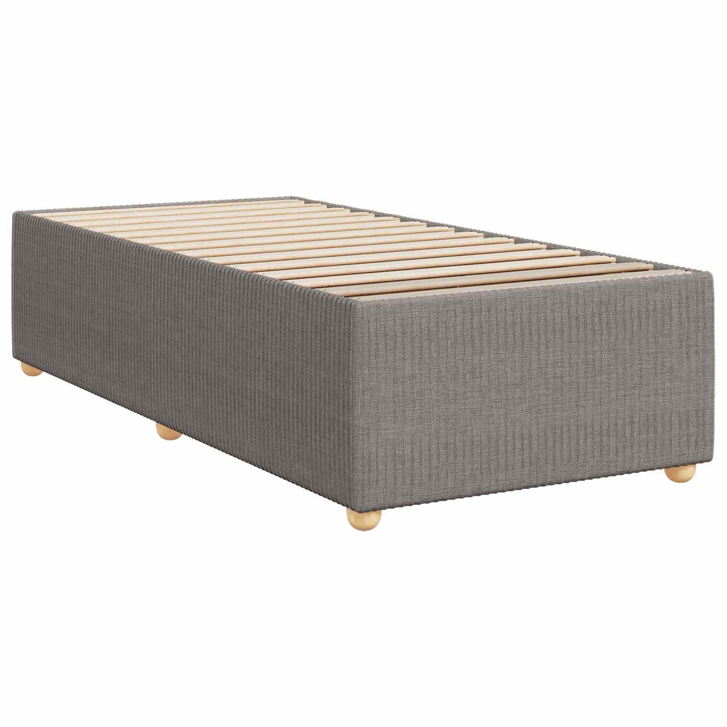 Boxmadras med topmadras med hovedgærde Gråbrun 90 x 200 cm Stof