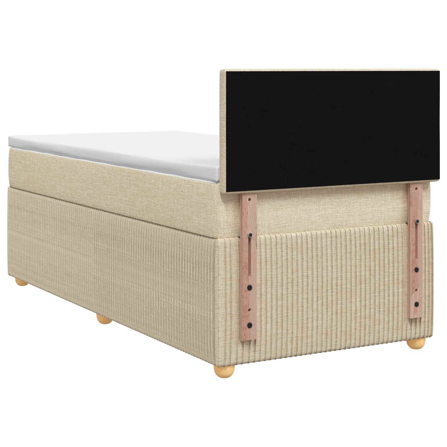 Boxmadras med topmadras Cremefarvet 90 x 200 cm Stof