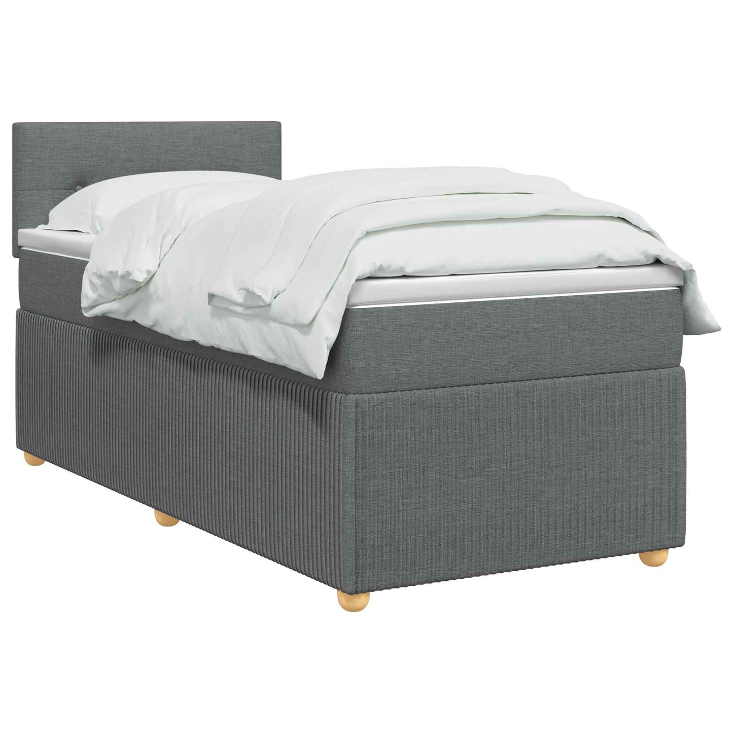 Boxmadras med topmadras Mørkegrå 100 x 200 cm Stof