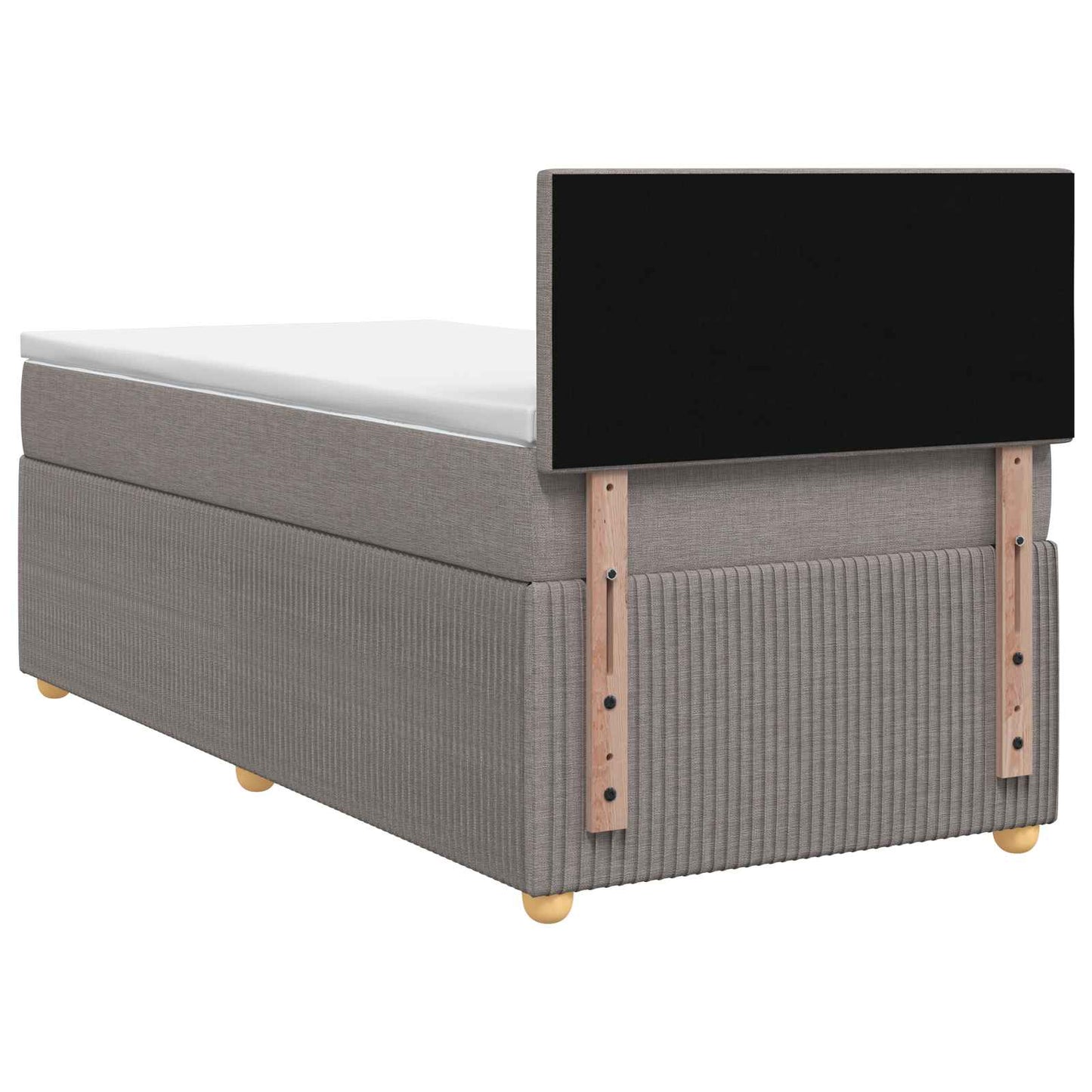 Boxmadras med topmadras Gråbrun 100 x 200 cm Stof