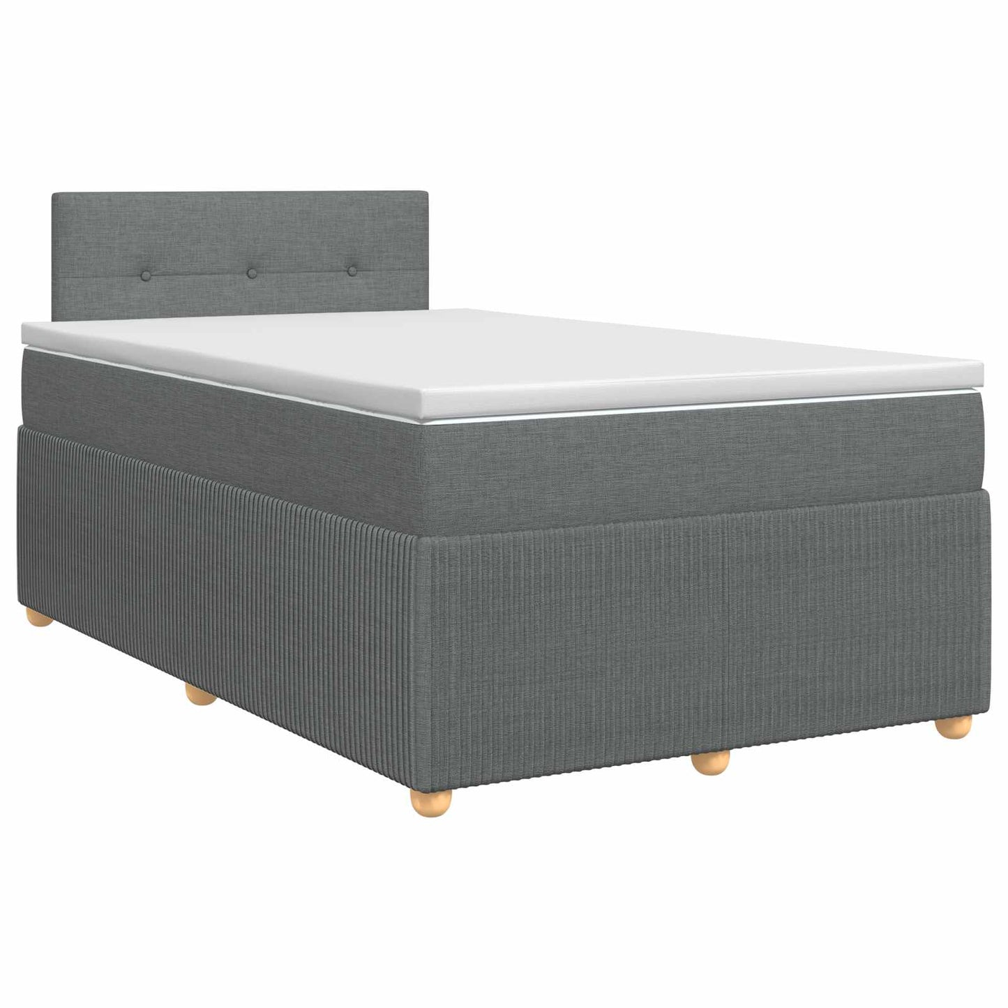 Boxmadras med topmadras Mørkegrå 120 x 190 cm Stof