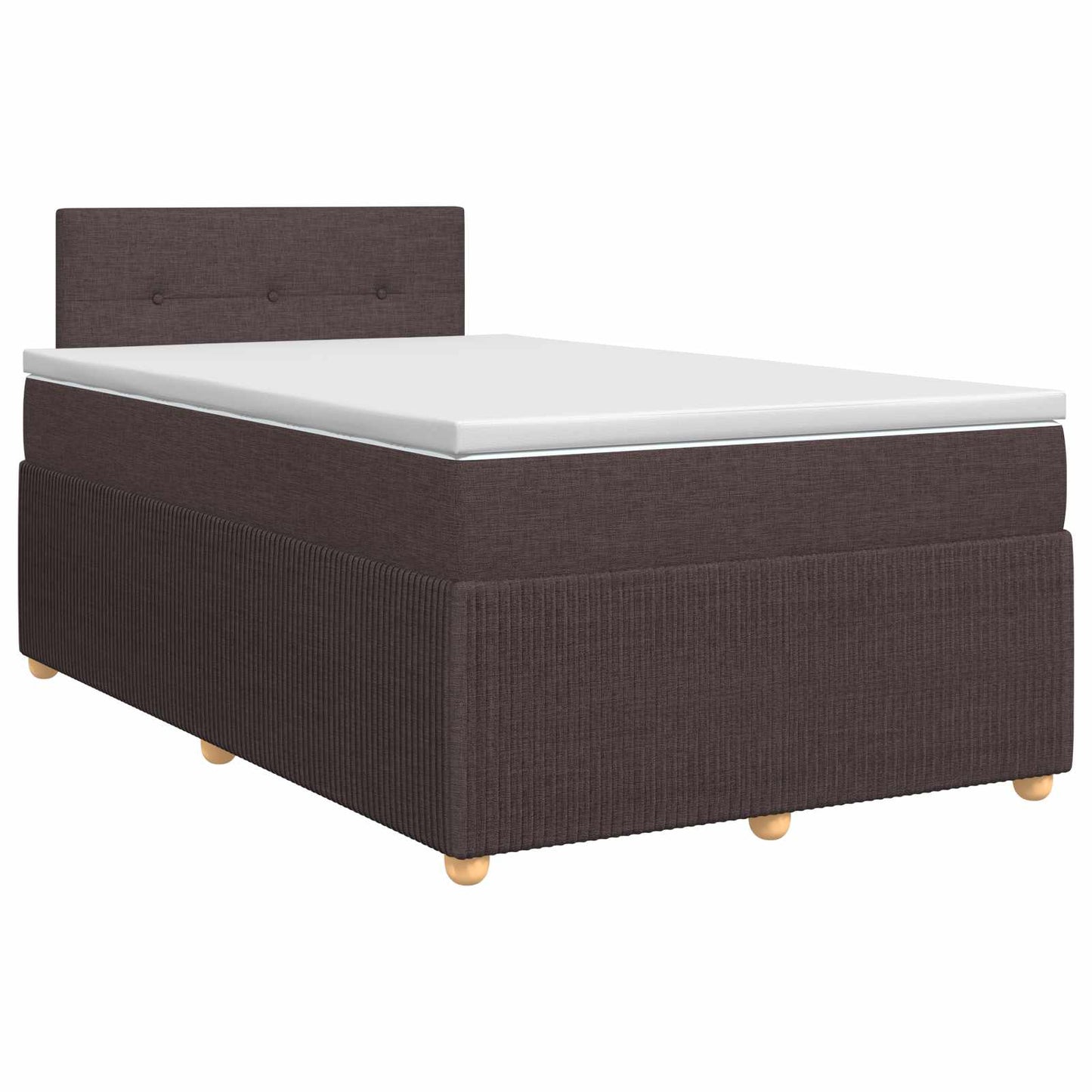 Boxmadras med topmadras Mørk Brun 120 x 190 cm Stof