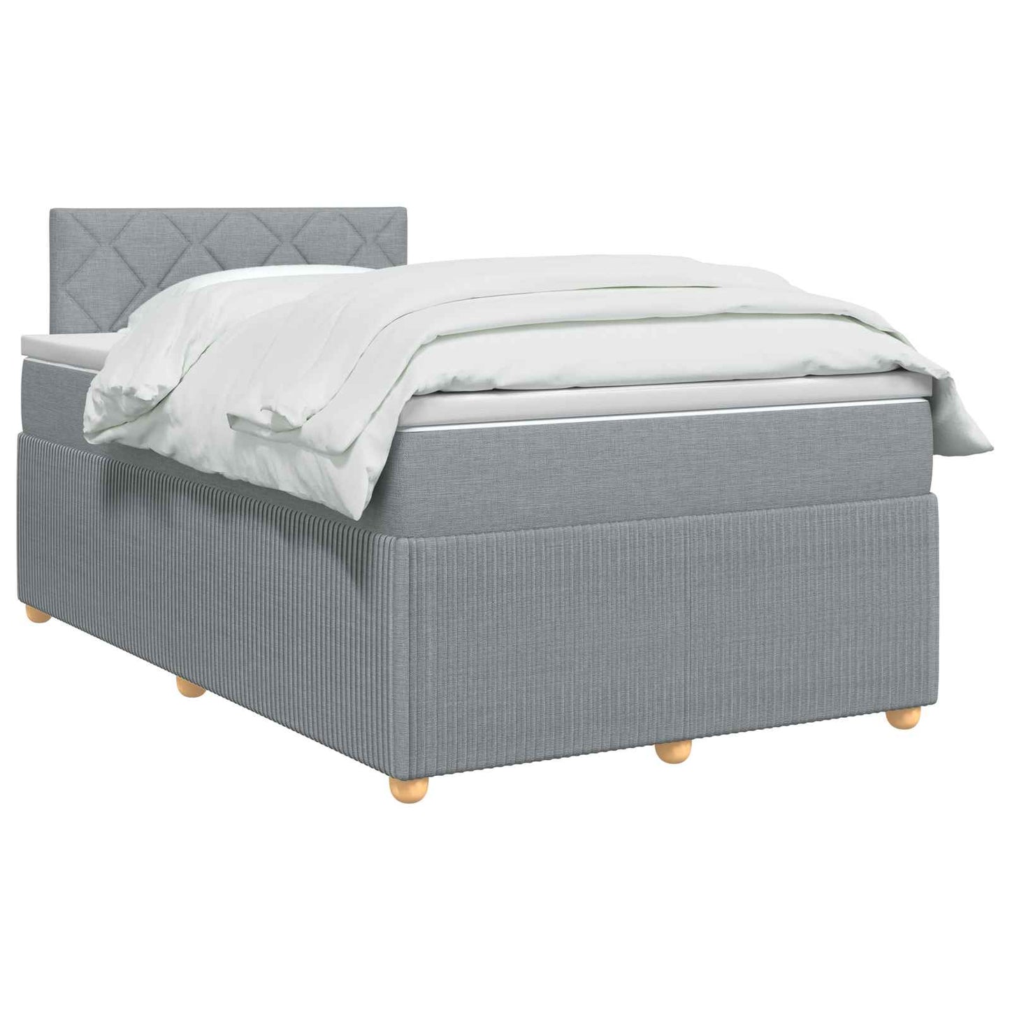 Boxmadras med topmadras Lysegrå 120 x 200 cm Stof
