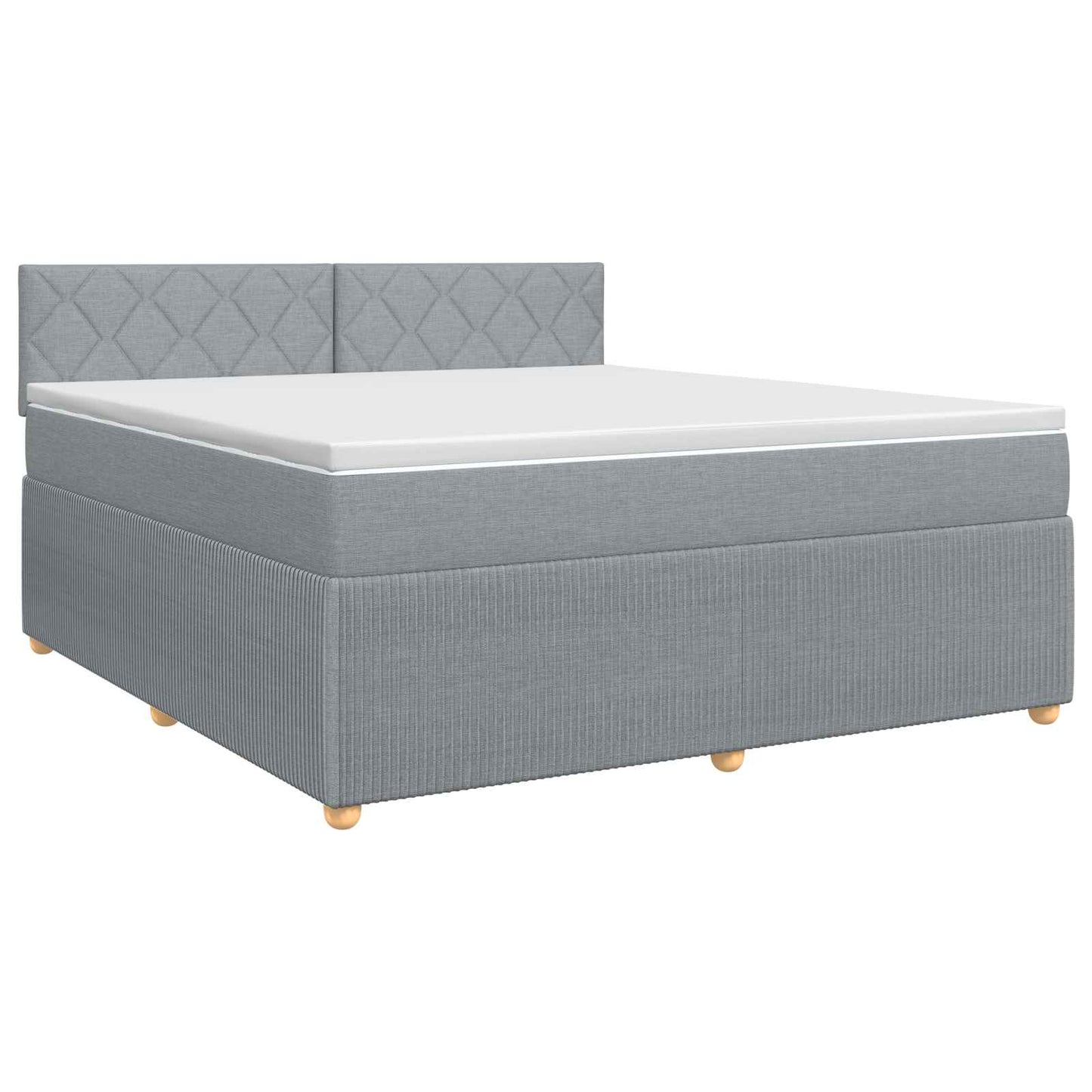 Boxmadras med topmadras Lysegrå 140 x 190 cm Stof